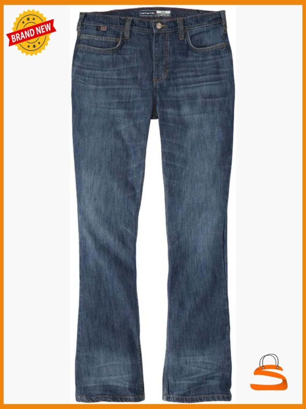 High Rise Bootcut Jeans Performance Fit Stretch Denim Work Utility